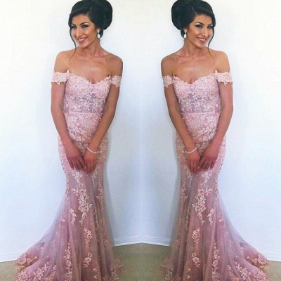 Elegant Off-the-Shoulder Evening Dress |Mermaid Prom Dress_3