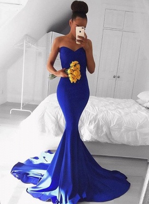 Elegant Sweetheart Mermaid Royal Blue Prom Dress Floor Length  BA8046_1