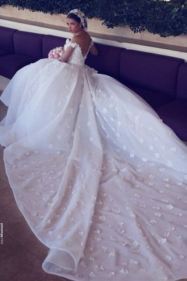 Sexy Off The Shoulder Wedding Dresses  | Open Back Lace Appliques Bridal Gowns_4