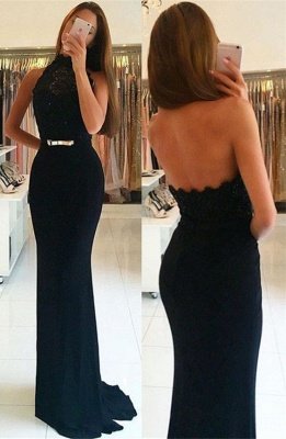 Delicate Sleeveless Halter Lace Prom Dress |Evening Gown_2