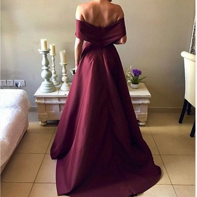 Elegant Burgundy Prom DressOff-the-Shoulder Party Gowns BA7835_3