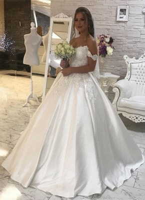 Gorgeous Ball Gown New Arrival Lace  Elegant Wedding Dresses | Off The Shoulder Bridal Gown_1