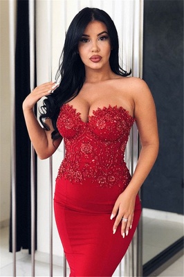 Sexy Red Mermaid Sweetheart Formal Dresses  |  Beaded Long Formal Gowns BC0265_3