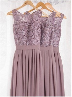 Lace Bodice Chiffon Long Bridesmaid Dresses_2