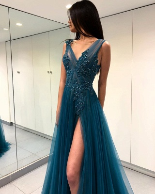 Vestido de fiesta de encaje sin mangas con tirantes bonitos | Vestido de fiesta BA9368_1