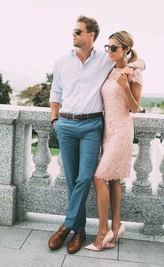 Lace Blushing Pink Formal Dresses | Knee Length Wedding Party Dress Cheap Online_4