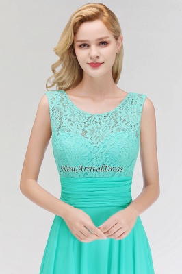 Lace Gorgeous Scoop Sleeveless Floor-Length Long Chiffon Bridesmaid Dress_1