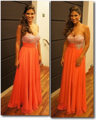 orange formal gowns