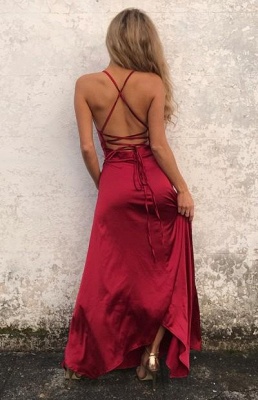 Sexy Red Sleeveless Front Split Long Backless Prom Dress BA7054_3