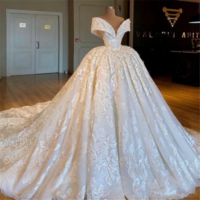Gorgeous fuera del hombro vestidos de novia de encaje | 2021 vestido de fiesta nupcial en línea_3