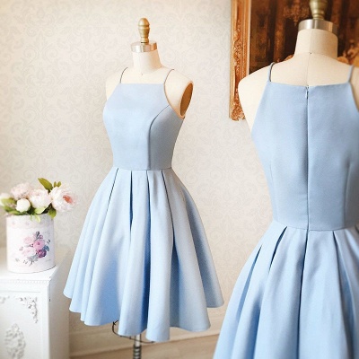 Simple Blue Sleeveless Custom Made A-line Zipper Sexy Short Homecoming Dresses BA7095_3