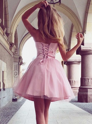 Sweetheart Pink Homecoming Dresses  Classic Sexy Sleeveless Cocktail Dresses_3