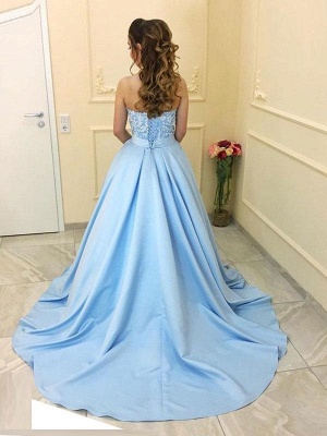 Elegantes A-Linien Perlen Schatz Abendkleid | Abendkleid mit Schnürung_3