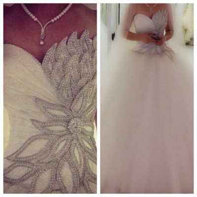 New Arrival Bridal Dress Fashionable Tulle Beaded Vestidos De Novia Ball Gown Wedding Dresses_2