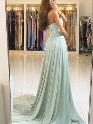 Newest Lace Chiffon A-line Evening Dress | Sleeveless Evening Dress_3