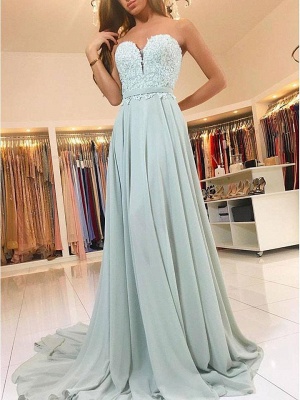 Newest Lace Chiffon A-line Evening Dress | Sleeveless Evening Dress_1