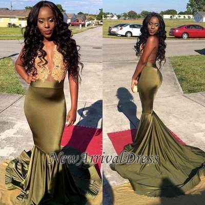 Sleeveless Mermaid Lace Gorgeous Prom Dress_1