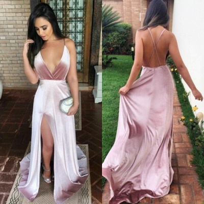 V-Neck Long Prom Dress |Evening Party Gowns With Split_4