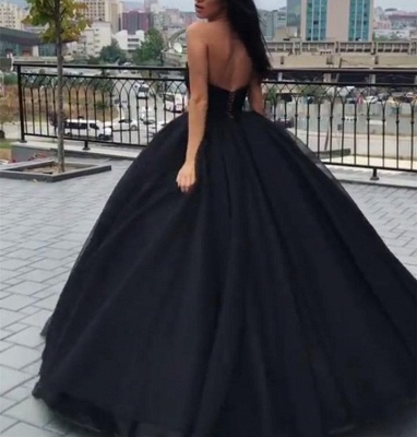 Sleeveless Black Sexy Sweetheart Ball-Gown Prom Dresses_3