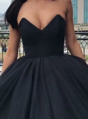 Sleeveless Black Sexy Sweetheart Ball-Gown Prom Dresses_5