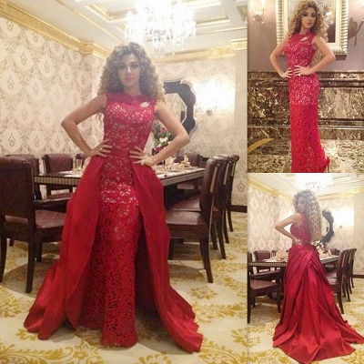 Wholesale Sexy Red Lace Dresses For Proms For SaleDesigner Removable Long Womens Party Evening Gowns 123458_2