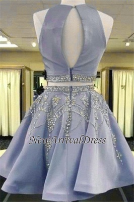 Gorgeous Custom Made A-line Crystal Sleeveless Two Piece Sexy Short Homecoming Dresses_3