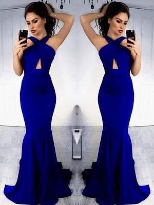 Vestido de noche de sirena azul real moderno | Vestido de fiesta largo_1