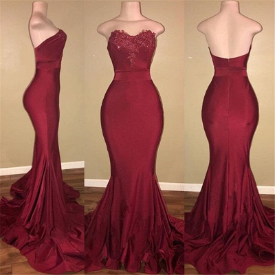 Burgundy Long Prom Dresses   for Juniors | Mermaid Open Back Formal Dresses for Women_3