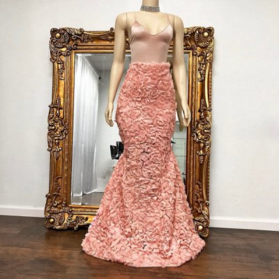 Floor Length Spaghetti Straps Mermaid Gorgeous Prom Dresses_3