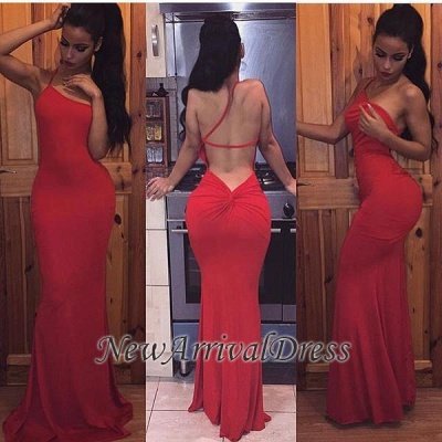 Long Bodycon Sleeveless Sexy Red Spaghetti-Strap Prom Dress BA3794_1