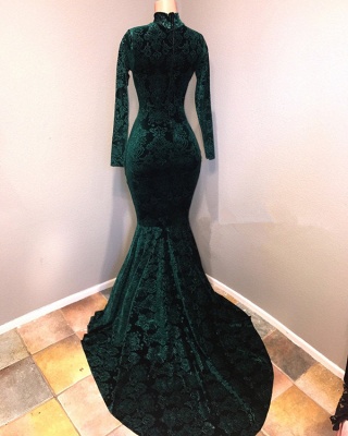 High Neck Velvet Mermaid Prom Dresses  |Prom Dresses  BA8867_3