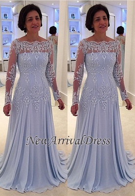 A-line Elegant Lace Long-Sleeve Mother-the-bride Dress | Plus Size Prom Dress_4