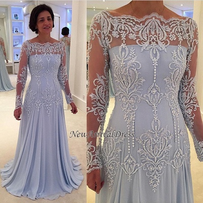 A-line Elegant Lace Long-Sleeve Mother-the-bride Dress | Plus Size Prom Dress_1
