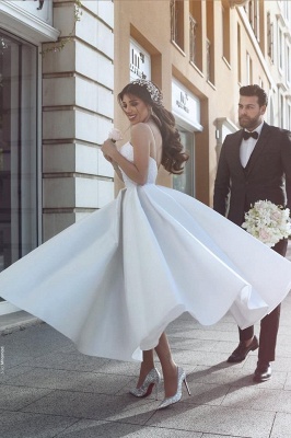 Vestidos de novia de una línea de una nueva llegada de correa de espagueti preciosa Vestido de novia en línea barato_1