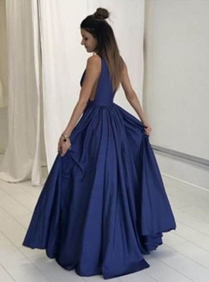 2021 robes de bal bleu marine foncées à col en V profond avec poches et robe de soirée_4