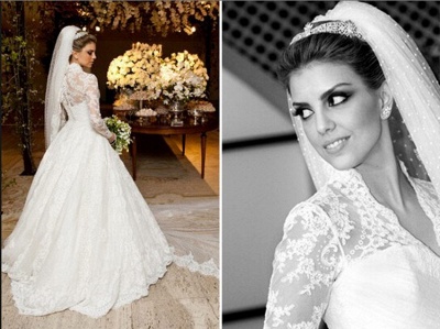 Vestidos De Noiva Long Sleeve Wedding Dresses   | High Neck Vintage Lace A Line Bridal Gowns BO3590_4