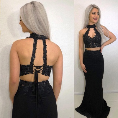 Black Two Piece Prom Dress |Mermaid Formal Gowns_3