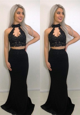 Black Two Piece Prom Dress |Mermaid Formal Gowns_1