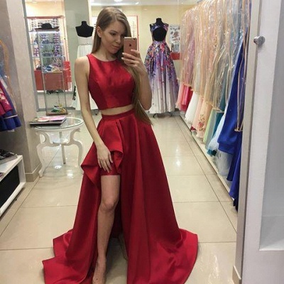 Hi-Lo Newest Jewel Red Two-Piece A-line Prom Dress SP0328_3