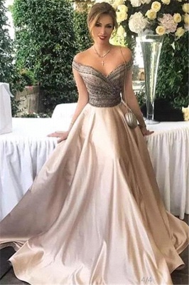 Perfect Off-the-shoulder A-line Beading Long Prom Dress BA6706_1