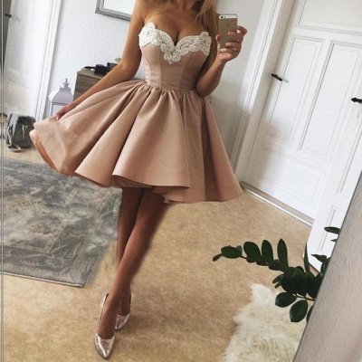 Delicate Lace Sweetheart Sleeveless Homecoming Dress | Short Party Gown_3