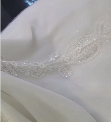 Robes de mariée sirène cristaux de luxe | Robes de mariée sexy en dentelle à l'épaule_7