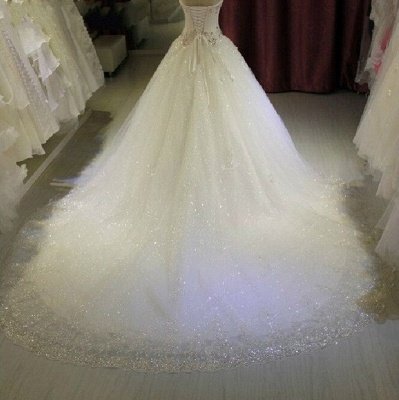 Sparkling Beaded Wedding Dresses | Sweetheart Sleeveless Lace Lace Appliques Bridal Dresses_3