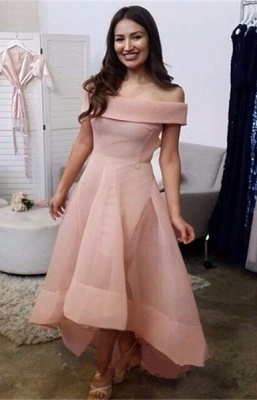 Elegant Off-the-shoulder A-line Hi-Lo Prom Dress_1