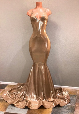 Spaghetti Strap Open Back Plus Size Long Prom Dresses  | Sleeveless Mermaid Formal Dresses BA8432_1