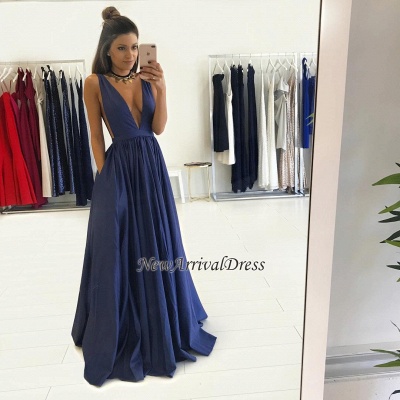 Long Sleeveless V-Neck Gorgeous Floor-Length Prom Dress BA4950_1