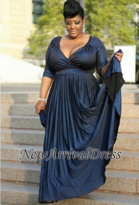 Mother Half-Sleeve Sexy Of A-line the V-neck Long Plus-Size Bridal Dress_3