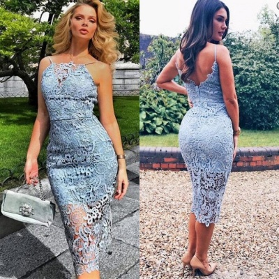 Gorgeous Lace Halter Short Prom Dress |Mermaid Lace Homecoming Dress BA9781_3