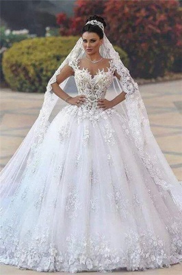 Custom Made Princess Sleeveless Luxurious Lace Wedding Dresses_2