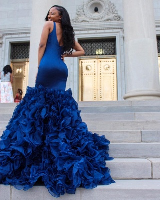 V-Neck Prom Dress |Ruffles Mermaid Evening Dress BA8435_4